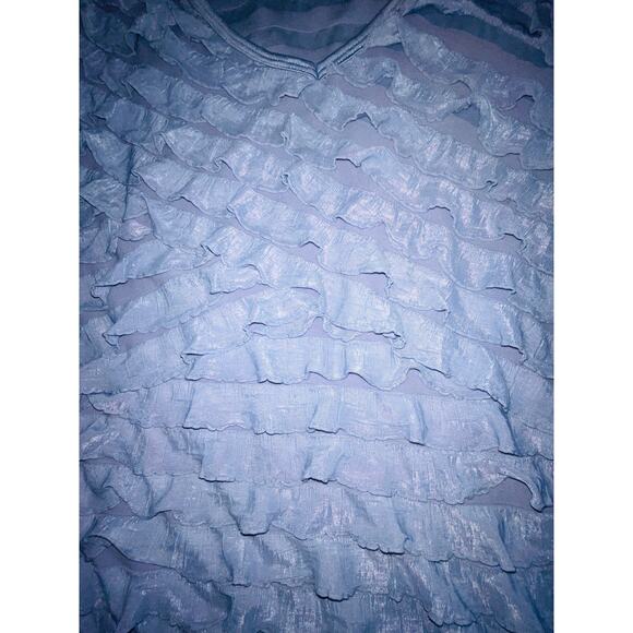 7 Wonders Woman Ruffle Tank - Women's‎ Size 1X - Beautiful Periwinkle - Picture 2 of 8